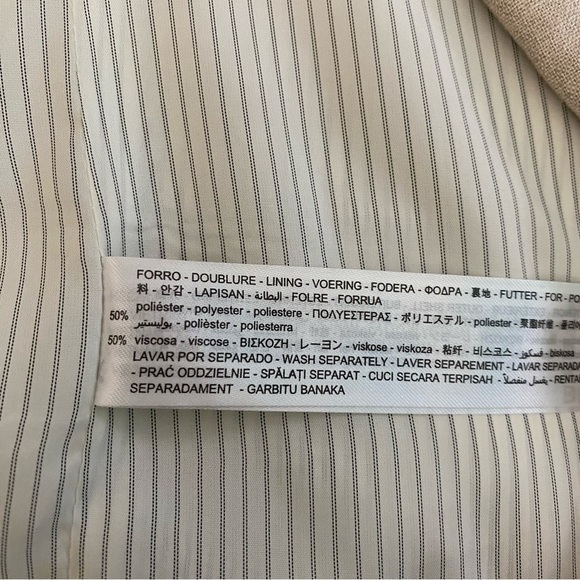 Zara Light Tan Linen Women's Oversized Blazer Size M - Picture 12 of 15